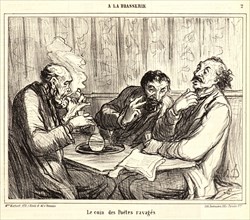 Honoré Daumier (French, 1808 - 1879). Le coin des PoÃ¨tes ravagés, 1864. From A` la Brasserie.