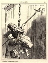 Honoré Daumier (French, 1808 - 1879). Difficile Ã  remettre Ã  neuf, 1869. From Actualités.
