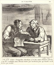 Honoré Daumier (French, 1808 - 1879). On parle d'faire d'nouvelles élections, 1869. From Actualités
