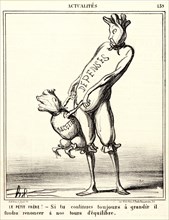 Honoré Daumier (French, 1808 - 1879). Le petit frÃ¨re!â€îSi tu continues toujours Ã  grandir...,