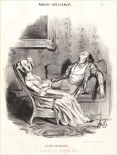 Honoré Daumier (French, 1808 - 1879). Six Mois de Mariage, 1839. From Moeurs Conjugales. Lithograph