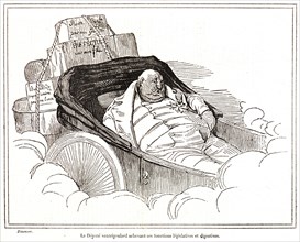 Honoré Daumier (French, 1808 - 1879). Le Député ventrigoulard achevant ses fonctions legislatives
