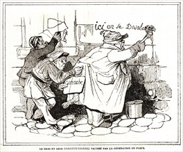 Honoré Daumier (French, 1808 - 1879). Le gras et gros Constitutionnel victimé par la génération en