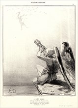 Honoré Daumier (French, 1808 - 1879). La chu^te d'Icare, 1842. From Histoire Ancienne. Lithograph