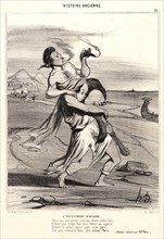 Honoré Daumier (French, 1808 - 1879). L'enlevement d'HélÃ¨ne, 1842. From Histoire Ancienne.