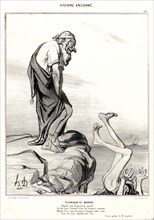 Honoré Daumier (French, 1808 - 1879). Télémaque et Mentor, 1842. From Histoire Ancienne. Lithograph