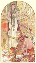 Alphonse Mucha (Czech, 1860 - 1939). Incantation (Salammbo), ca. 1897. Color lithograph on wove