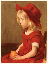 Louise Breslau (Swiss, 1856 - 1927). Fillette Ã  L'Orange, ca. 1898. Color lithograph on wove paper