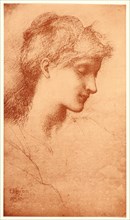 Edward Burne-Jones (British (English), 1833 - 1898). Beauty, 1889. Collotype from red-chalk drawing