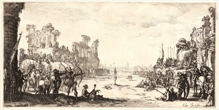 Jacques Callot (French, 1592 - 1635). The Martyrdom of St. Sebastian, 1621. Etching. First state.