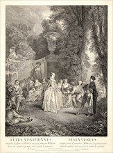 Laurent Cars (French, 1699-1771) after Jean-Antoine Watteau (French, 1684 - 1721). FÃªtes