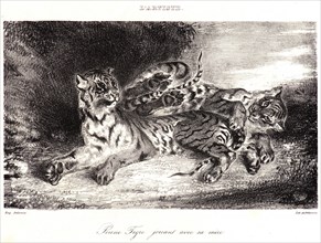 EugÃ¨ne Delacroix (French, 1798 - 1863). Young Tiger Playing with its Mother (Jeune Tigre jouant