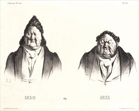 Honoré Daumier (French, 1808 - 1879). 1830 et 1833, 1833. Lithograph on white wove paper. Image: