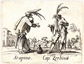 Jacques Callot (French, 1592 - 1635). Scapino and Cap. Zerbino, 1622 and later. From Balli di