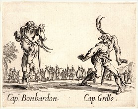 Jacques Callot (French, 1592 - 1635). Cap. Bonbardon and Cap. Grillo, 1622 and later. From Balli di