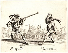 Jacques Callot (French, 1592 - 1635). Razullo and Cucurucu, 1622 and later. From Balli di Sfessania
