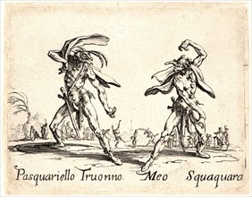 Jacques Callot (French, 1592 - 1635). Pasquariello Truonno and Meo Squaquoa, 1622 and later. From