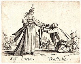 Jacques Callot (French, 1592 - 1635). Sig. Lucia and Trastullo, 1622 and later. From Balli di