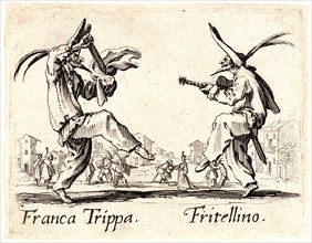 Jacques Callot (French, 1592 - 1635). Franca Trippa and Fritellino, 1622 and later. From Balli di