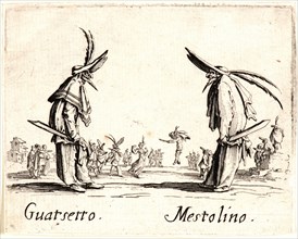 Jacques Callot (French, 1592 - 1635). Guatsetto and Mestolino, 1622 and later. From Balli di