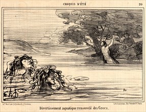 Honoré Daumier (French, 1808 - 1879). Divertissement aquatique renouvelé des Grecs, 1857. From