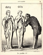 Honoré Daumier (French, 1808 - 1879). CÂ¸a prenda t'-il!, 1870. From Actualités. Lithograph on