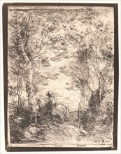 Jean-Baptiste-Camille Corot (French, 1796 - 1875). Le Petit Cavalier sous Bois, 1854. From Quarante