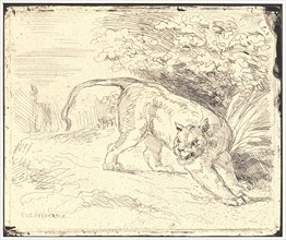 EugÃ¨ne Delacroix (French, 1798 - 1863). Tigre en Arret, 19th century. From Quarante Clichés-Glace.