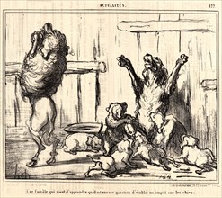 Honoré Daumier (French, 1808 - 1879). Une famille qui vient d'apprendre qu'il est encore question