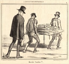 Honoré Daumier (French, 1808 - 1879). Marche funébre!!, 1855. From L'Exposition Universelle.