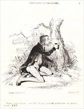 Honoré Daumier (French, 1808 - 1879). Pauvre jeune homme!..., 1840. From Sentimens et Passions. Pen