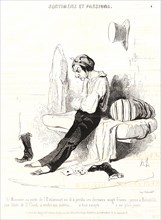 Honoré Daumier (French, 1808 - 1879). Ce Monsieur, au sortir de l'Estaminet..., 1841. From