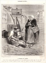 Honoré Daumier (French, 1808 - 1879). Le Tondeur de Chiens, 1842. Lithograph on newsprint paper.