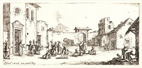Jacques Callot (French, 1592 - 1635). The Hospital (L'Hopital), 1636. From The Small Miseries of