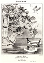 Honoré Daumier (French, 1808 - 1879). Le Suplice de Tantale, 1842. From Histoire Ancienne.