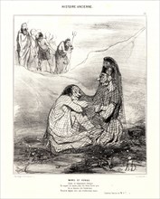 Honoré Daumier (French, 1808 - 1879). Mars et Vénus, 1842. From Histoire Ancienne. Lithograph on