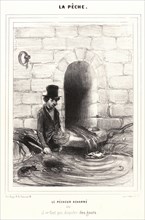 Honoré Daumier (French, 1808 - 1879). Le PÃªcheur Archarné, 1840. From La PÃªche. Lithograph on