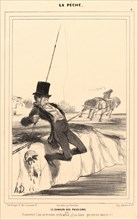 Honoré Daumier (French, 1808 - 1879). Le danger des passions, 1840. From La PÃªche. Lithograph on