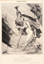 Honoré Daumier (French, 1808 - 1879). Ãânée et Didon, 1842. From Histoire Ancienne. Lithograph on