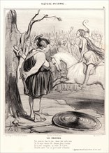 Honoré Daumier (French, 1808 - 1879). Les Amazones, 1842. From Histoire Ancienne. Lithograph on
