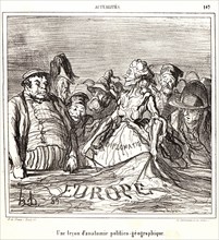 Honoré Daumier (French, 1808 - 1879). Une leÃ§on d'anatomie politico- géographique, 1866. From