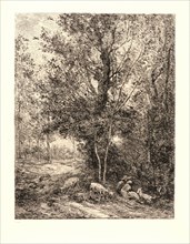 Charles FranÃ§ois Daubigny (French, 1817 - 1878). The Shepherd and the Shepherdess (Le Berger et la