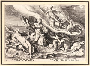 Anonymous after Hendrick Goltzius (Dutch, 1558 - 1617). Juno Complaining to Oceanus and Thetis, ca.