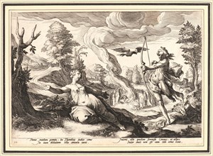 Anonymous after Hendrick Goltzius (Dutch, 1558 - 1617). Apollo Killing Coronis, ca. 1590. From