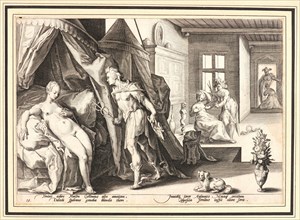 Anonymous after Hendrick Goltzius (Dutch, 1558 - 1617). Mercury Entering Herse's Room after