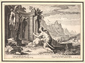 Anonymous after Hendrick Goltzius (Dutch, 1558 - 1617). Cadmus Asks the Oracle at Delphi Where He