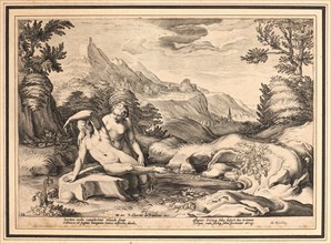 Anonymous after Hendrick Goltzius (Dutch, 1558 - 1617). Salamacis and Hermaphrodite Transformed