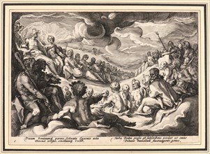 Anonymous after Hendrick Goltzius (Dutch, 1558 - 1617). Jupiter Taking Counsel from the Gods about