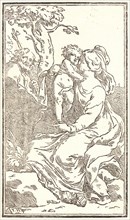 Carlo Francesco Nuvolone (Italian, 1609 - 1662). The Holy Family, ca. 1630- 1660. Woodcut.