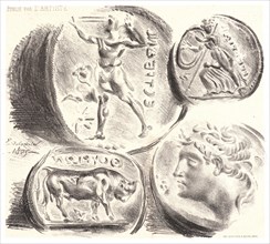 EugÃ¨ne Delacroix (French, 1798 - 1863). Four Antique Medals (Quatre Médailles Antiques), 1825.